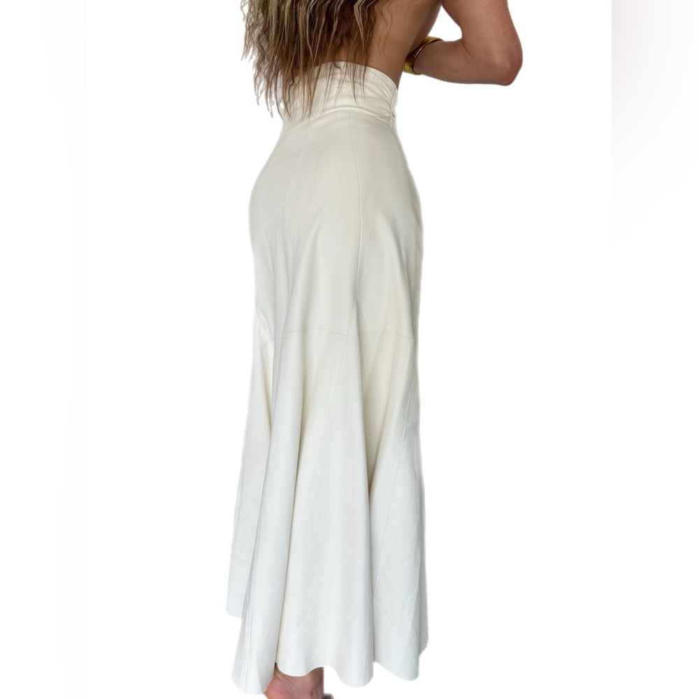 White Lamb Leather IRO Asymmetrical Skirt